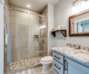 Ways To Maximize Space In A Small Bathroom- Replace Swinging Doors